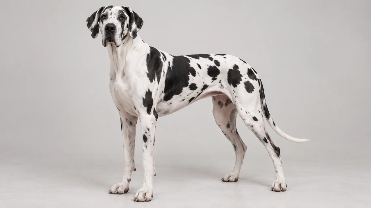 Danua köpek — harlequin (beyaz-siyah yama) renk